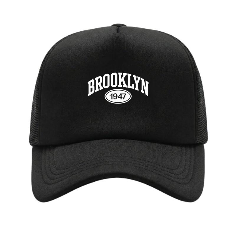 Brooklyn 1947 Printed Adjustable Baseball Cap Classic Snapback Dad Hat Breathable Mesh Hat Golf Fishing Outdoor Sun Cap