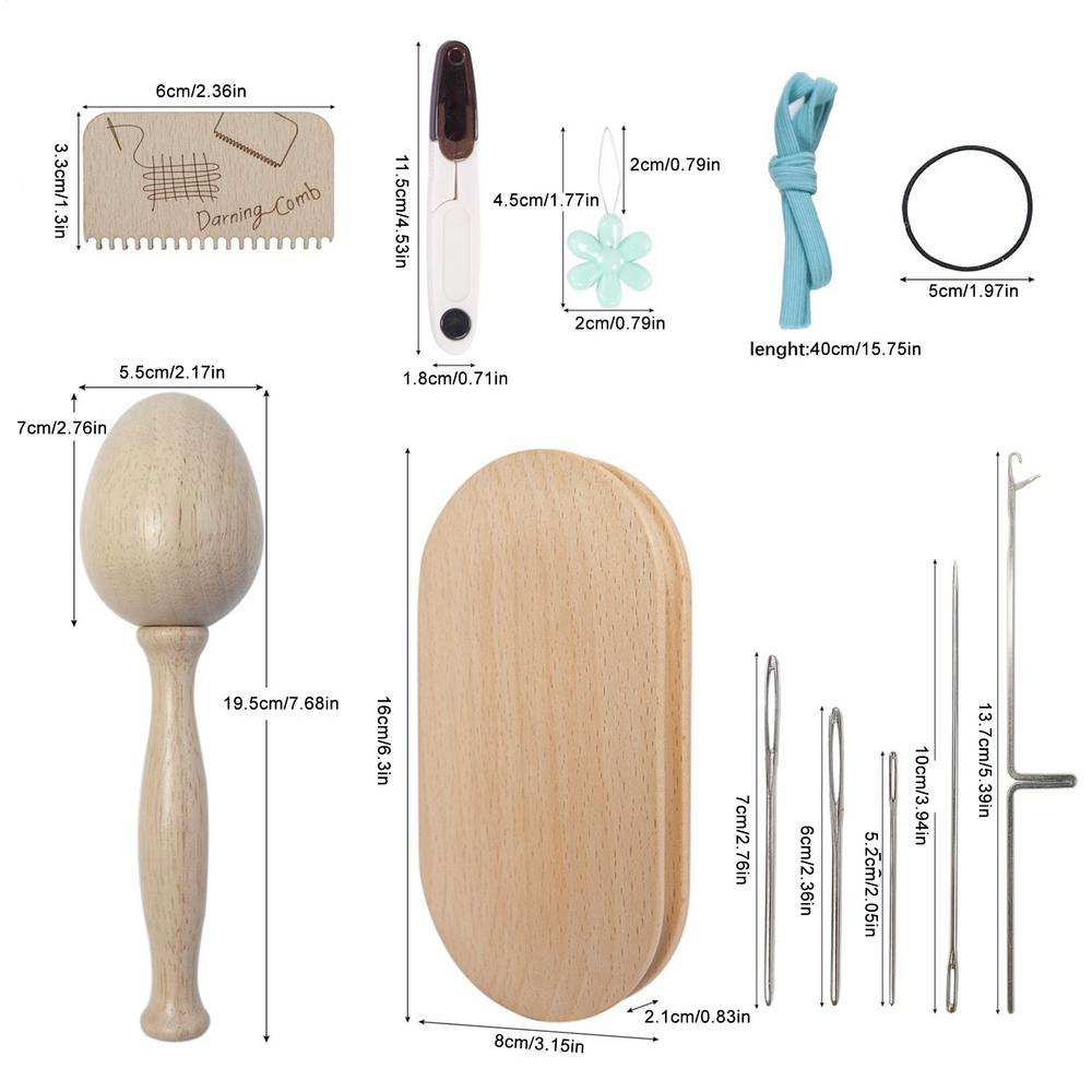 Knit Patch Mending Kit Egg Mushroom Shape Sewing Project Kits Weaving Repair Tool For Clothes Denim Jeans Wool Felt Fabric DIY