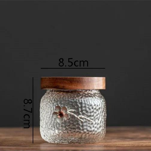 Hammer Pattern Glass Storage Jar Creative Three-dimensional Plum Blossom Candy Dried Fruit Jar Tea Jar Home Storage Container