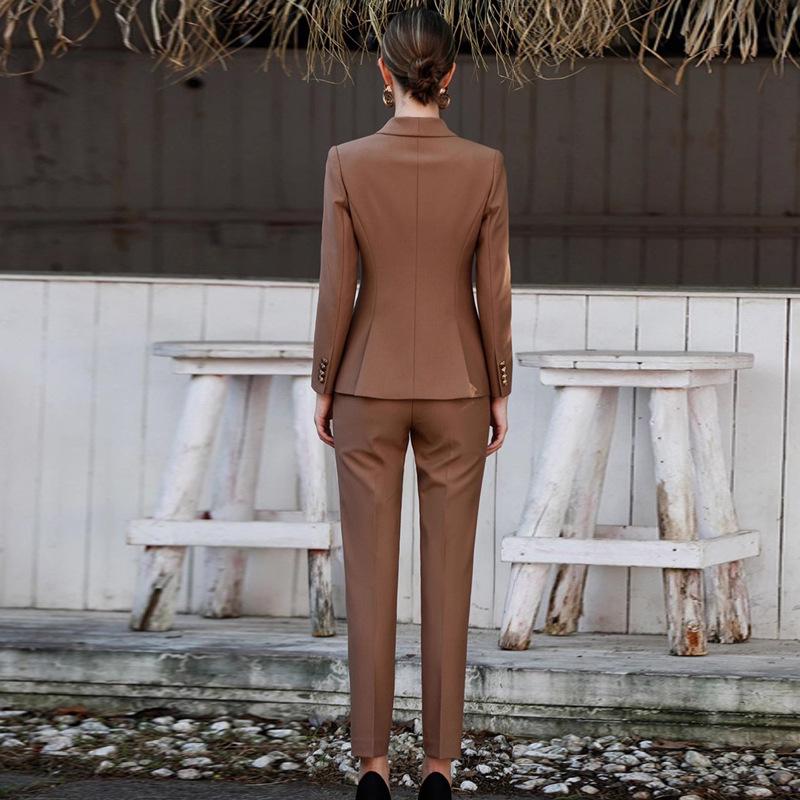 New Spring-Autumn Coffee Formal Suit: Slimming White-Collar Women's Workwear