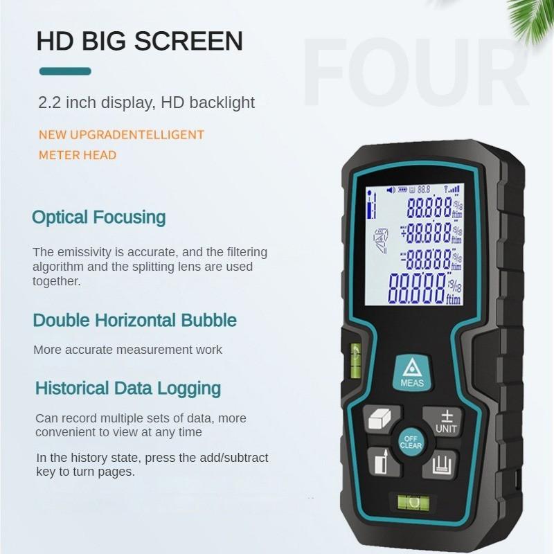 115 * 50 * 27mm Dual Level Bubble Infrared Measuring Instrument Decoration Engineering Laser Electronic Ruler Portable Handheld Laser Rangefinder