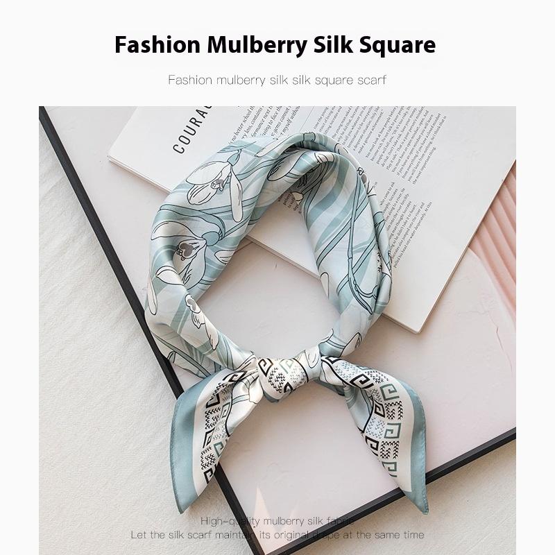 Literary small floral summer 100%  mulberry silk shawl age-reducing fashion neck protection professional scarf