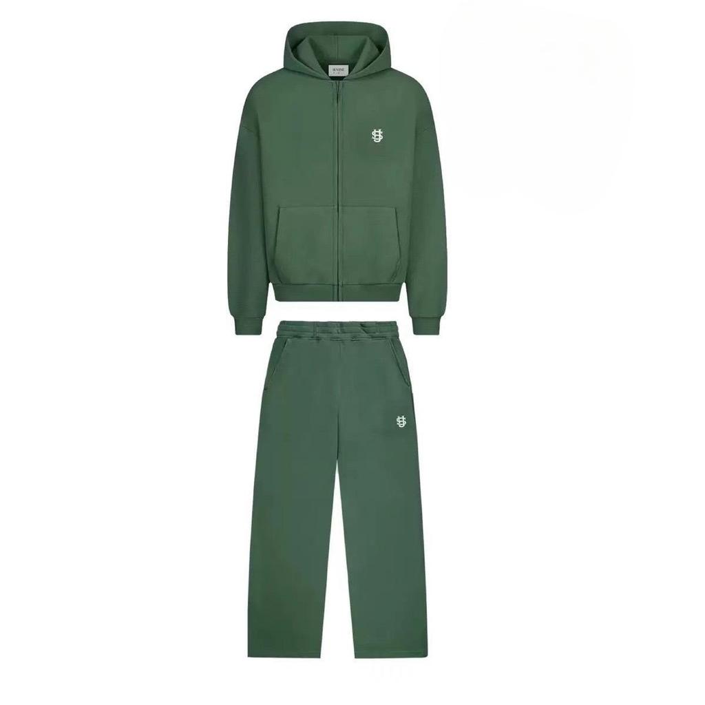 FlowStreet Embroidered Casual Zipper Hoodie Sweatpants Two-piece Set Y2K Clothing Men's Hip-hop Oversized Sweatpants Casual Pants