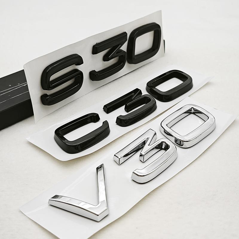 3D ABS Car Styling Badge Logo S30 C30 V30 Rear Trunk Emblem Decals For Volvo S30 V30 C30 Auto Exterior Accessories