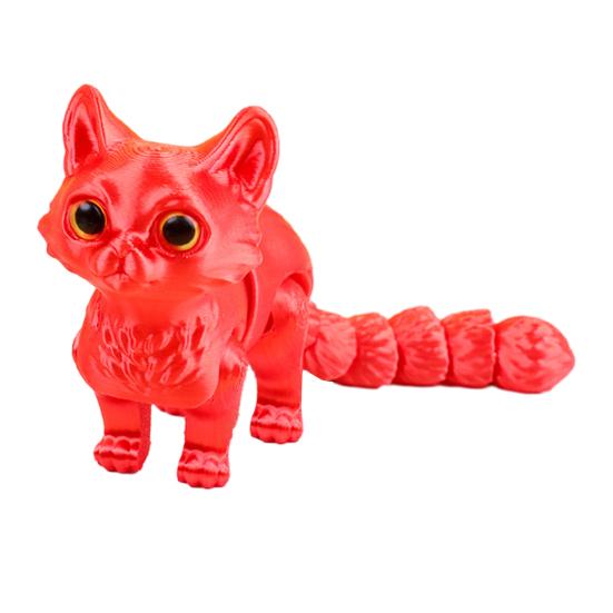 3D Printed Cat Toy Stress Relief Simulation Cat Toy Articulated Animal Fidget Toy Desktop Pet Model Office Desk Decoration Ornament
