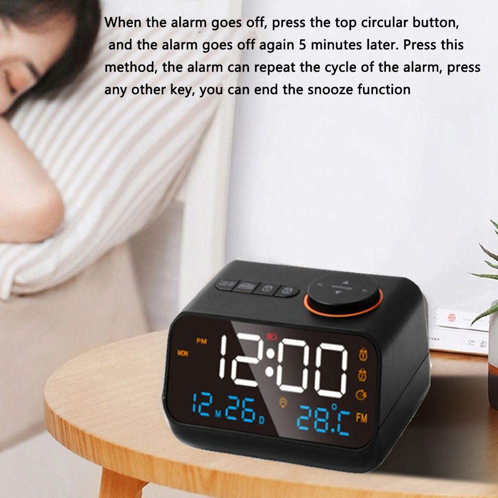 Adjustable Volume Digital Table Calendar USB Charging Sleep Timer Small Digital Clock  Bedroom