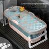 Foldable Adult Bathtub With Lid Large Capacity Spa Tub For Small Bathrooms Travel Pink M  WSLIHV