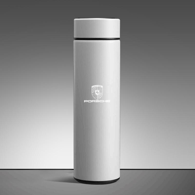 

500ML Temperature Display Thermos Cup Stainless Steel Vacuum Insulated Cup For Porsche Cayenne Panamera Macan 911 Taycan Cayman білий