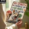 Funny Squirrel Tin Sign Vintage Metal Wall Decor - Retro 2D Flat Screaming Squirrel Plaque, My Spirit Animal Is A Squirrel In Tr