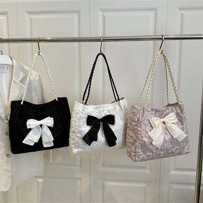 Sac cabas à nœud pour femme - Motif color-block contemporain avec une touche de luxe, idéal pour le travail et les activités du week-end KTY
