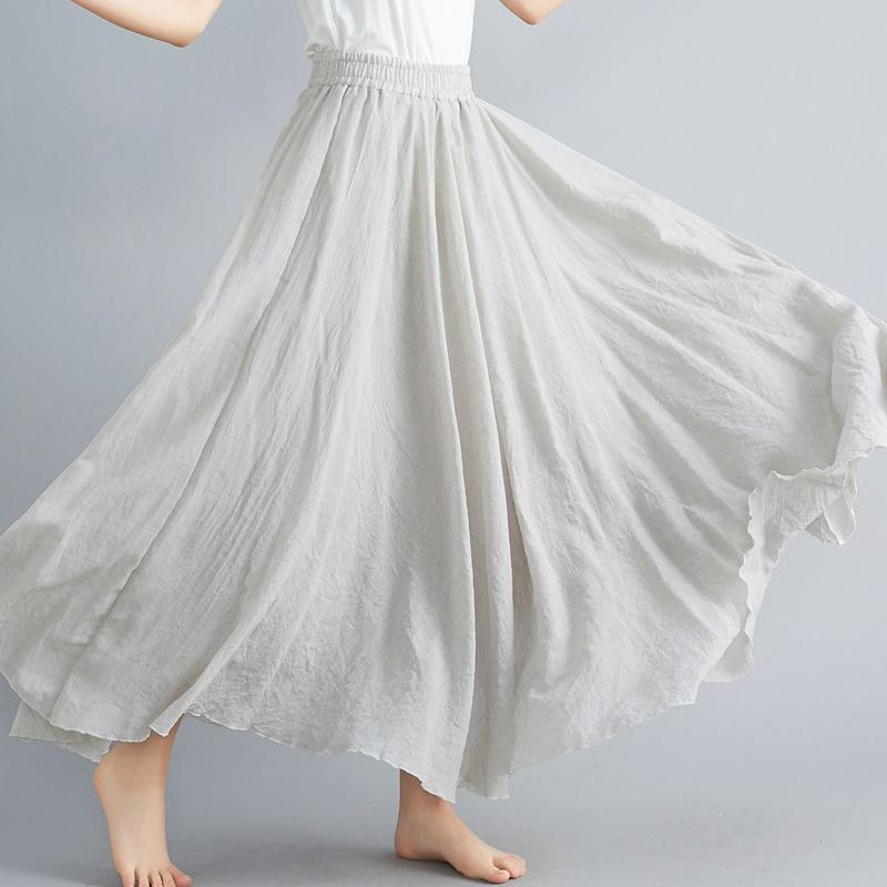 Forest Women's Artistic Cotton Linen Clothes Women Skirts Casual Elastic Waist A-line Skirt