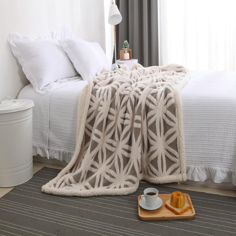 Buy Cotton Velvet Doublelayer Blanket Jacquard Velvet Cashmere Double