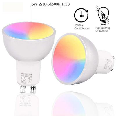 New GU10 WiFi Smart LED Bulbs RGBW 5W Lamps APP Remote Control Dimmable Work