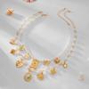 Multi-layer Butterfly Sunflower Necklace Heart Bowknot Pendant Choker  Bridal