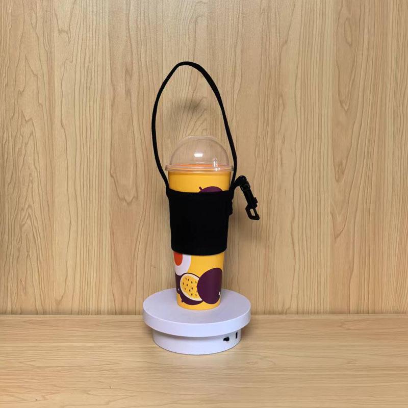 

Colorful Collapsible Pure Cotton Cup Sleeve With Hook Portable Handheld Drink Carrier For Milk Tea Coffee Outdoor Daily Use