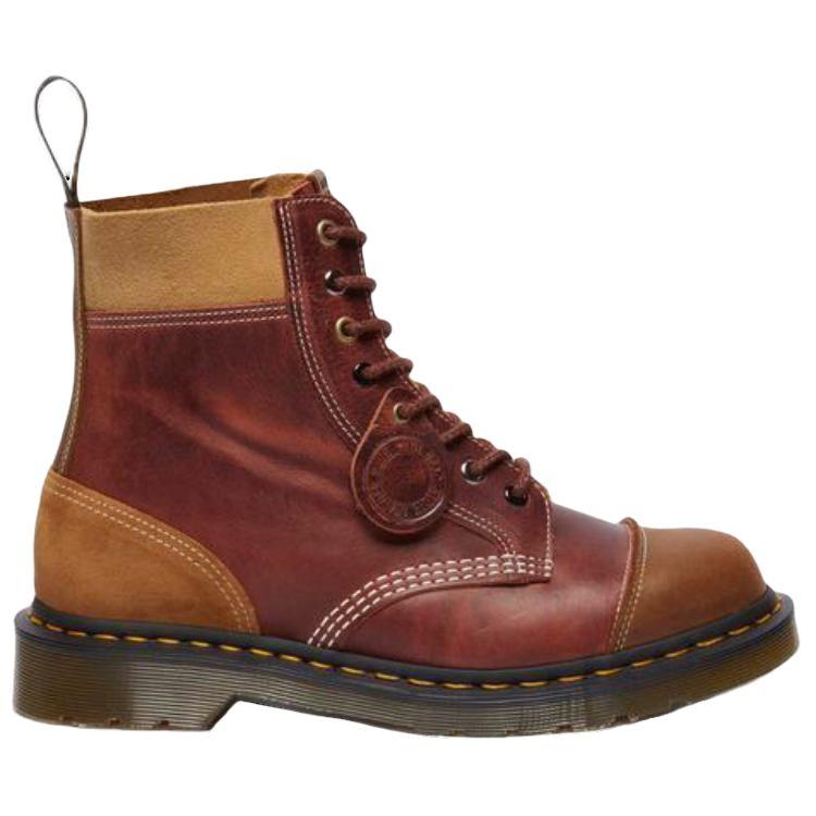 Dr. Martens Leather Comfortable Versatile Short Martin Boots Women boots Brown 31857649