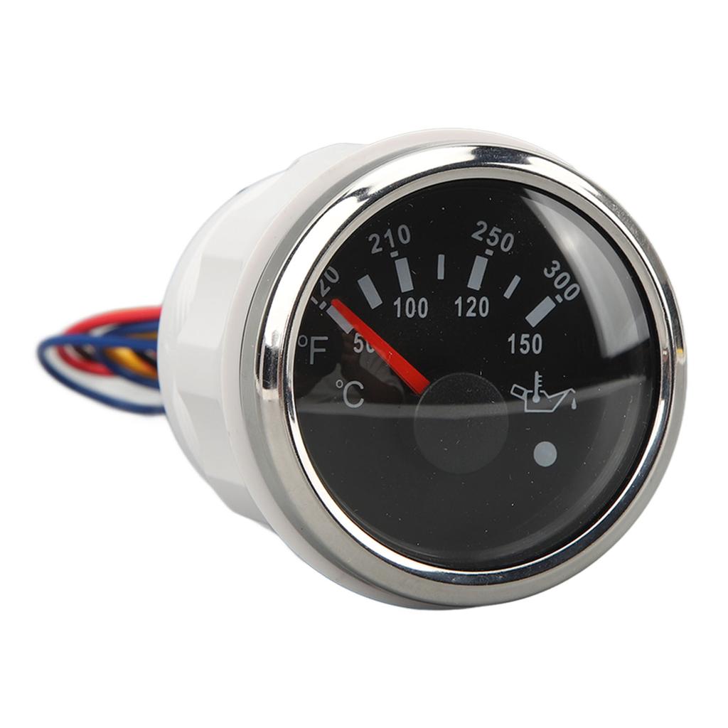 52MM Oil Temperature Gauge DC9 To 32V Double Scale Pointer High Precision Sensors for RVs Yachts Fishing Boats Ships