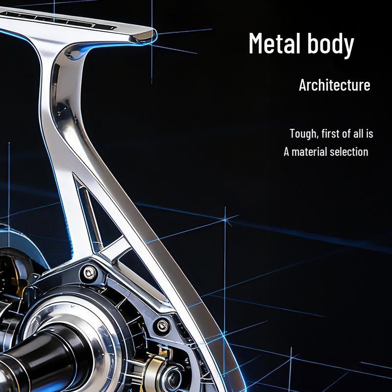 Cross-border Long-casting Gapless Spinning Reel with Slanted Mouth, Metal Line Cup and Foot Base for Anchor Fishing