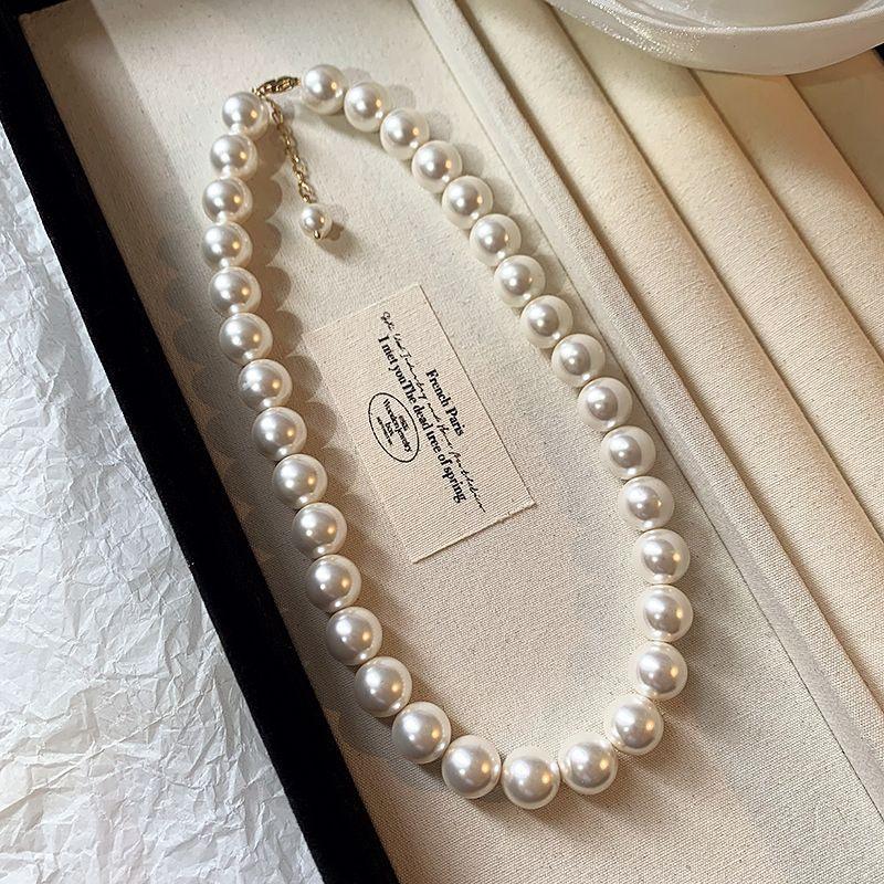 French Vintage Baroque Pearl Necklace Summer Niche Premium Sense Clavicle Chain Light Luxury Versatile Necklace Women