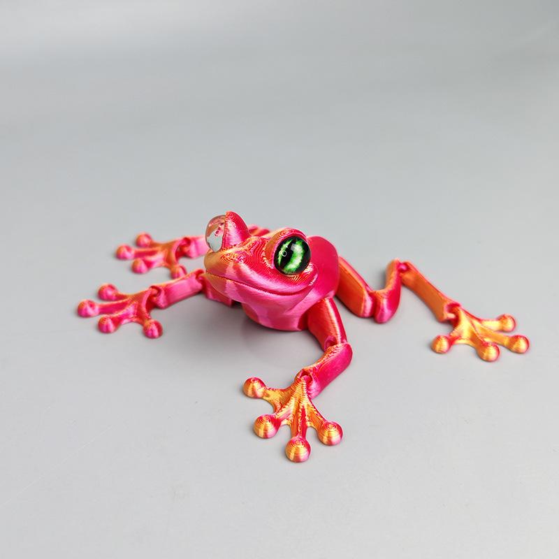 Realistic 3D Frog Toy with Movable Joints - Desktop Ornament and Gift Collection