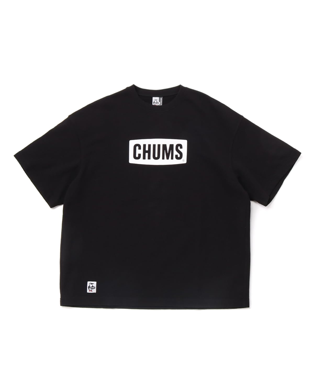 

Chums Men s Oversized S/S Logo Crew Top LP, Black and White