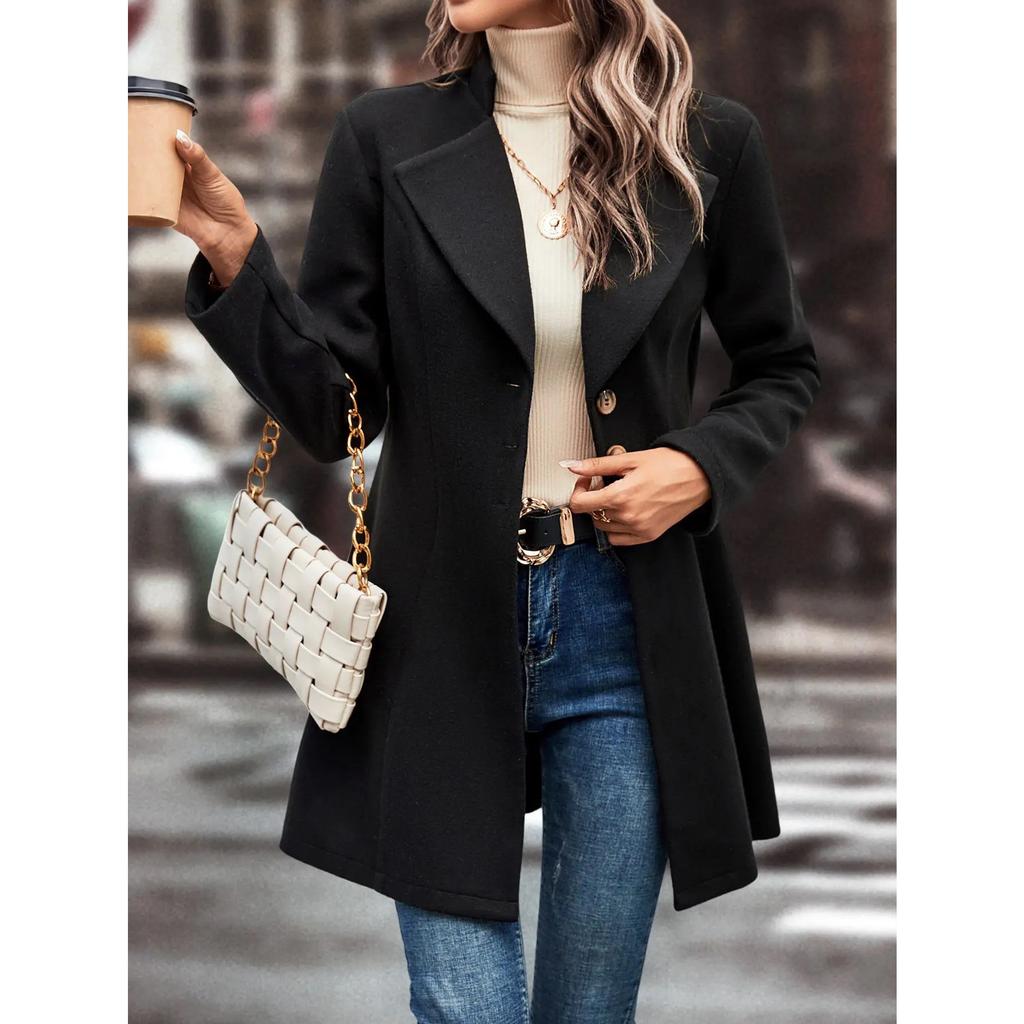 Wool Coats For Women Fall Winter Trench Coat Peacoat Long Tweed Blazer Jackets Outwear