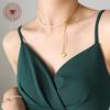 Elegant Heart Pendant Necklace with Natural Freshwater Pearl and Clavicle Chain