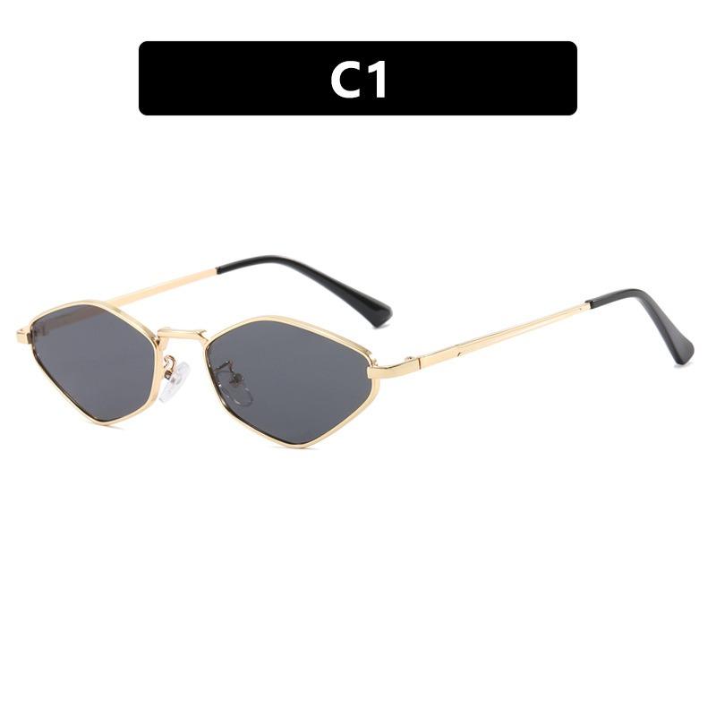 1PC diamond polygon small frame sunglasses  new metal sunglasses for fashion show minimalist women
