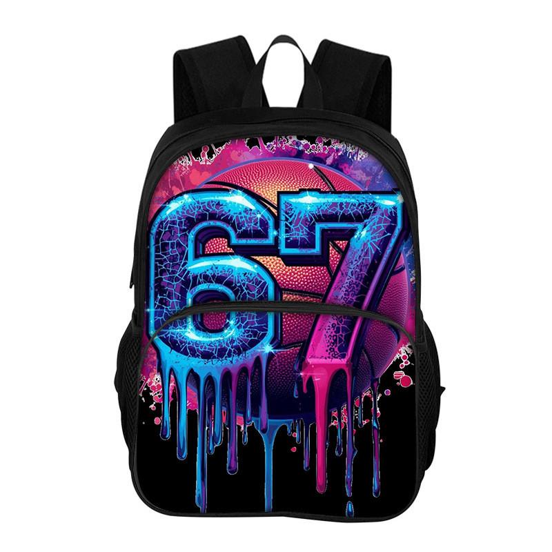 67 Printed School Backpack With Breathable Pu Material For Middle School Students