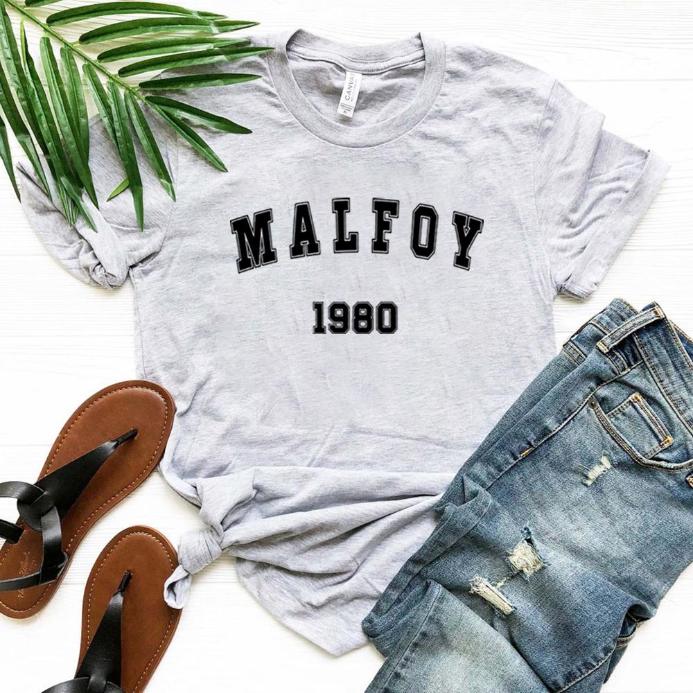 

Malfoy1980 Футболка Вдохновленная Волшебным Фильмом Мир Волшебников Рубашка Винтажные Футболки Школы Волшебников Женские Рубашки с Драко Малфоем S