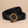 New Women's Belt, High-end Smooth Buckle Jeans Belt, Fashionable and Versatile, Genuine Leather Belt for Women