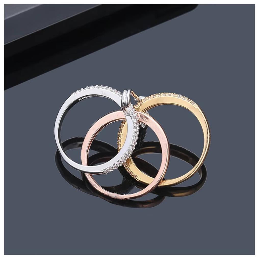 Anelli Sovrapposti Tendenza Moda Stile di Strada Regalo per Amici Festa di Compleanno Sorpresa Anello con Zirconi Regali di Matrimonio