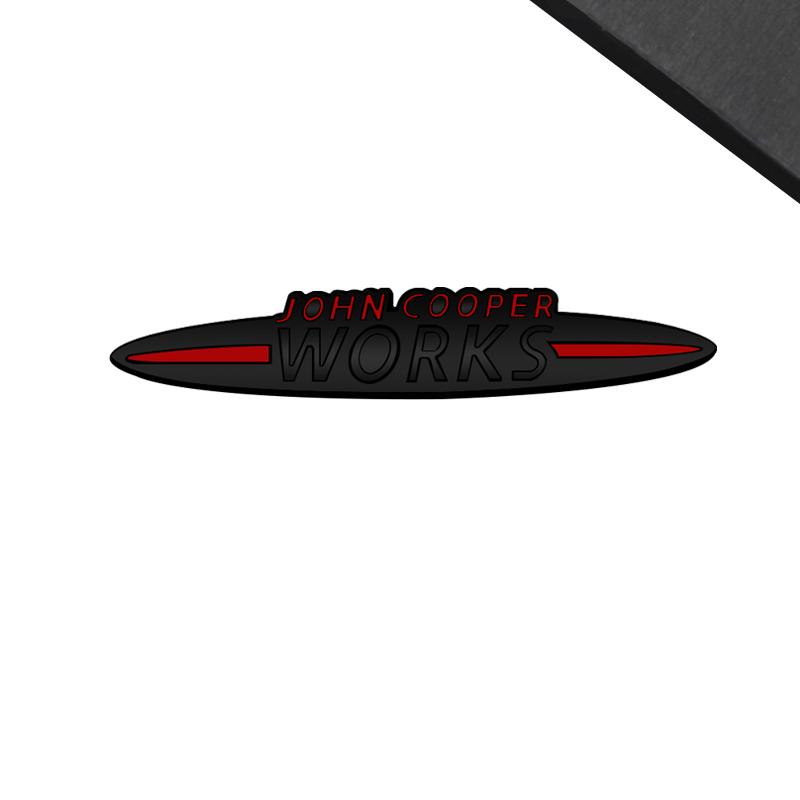 Emblema Nero JCW Styling Auto Adesivo 3D Metallo Griglia Cofano Anteriore Badge Per MINI Cooper S R55 R56 F54 F56 F55 F60 Decorazione Carrozzeria