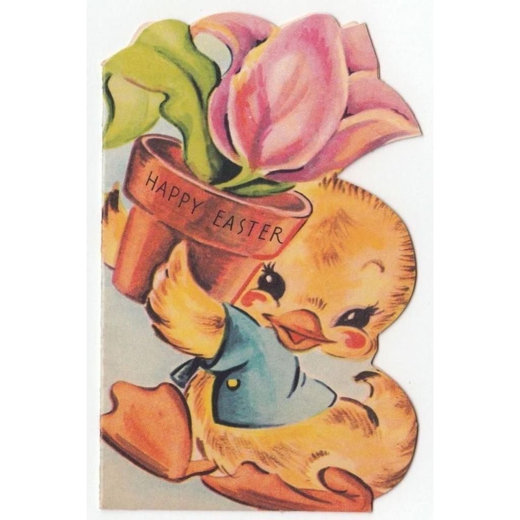 Easter Metal Wall Art Decor Vintage Cartoon Bunny Rabbit Rustic Tin Sign Home