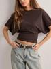 2025 European Batwing Sleeve Round Neck T-shirt – Women's Loose Summer Solid Color Top