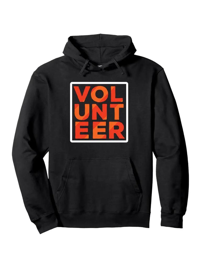 Volunteer Hoodie - Black with Bold VOLUNTEER Graphic