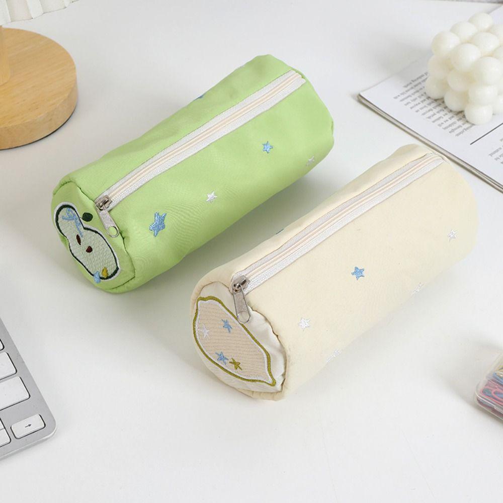 Large Capacity Pencil Case Embroidered Storage Bag Portable Pen Bag  Student Gift