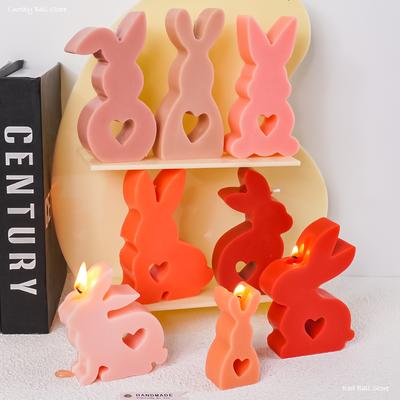 Easter Cute Rabbit Candle Silicone Mold Gypsum Car Mounted Incense Expanding Gypsum Decoration Mould Aromatherapy Candle Molds