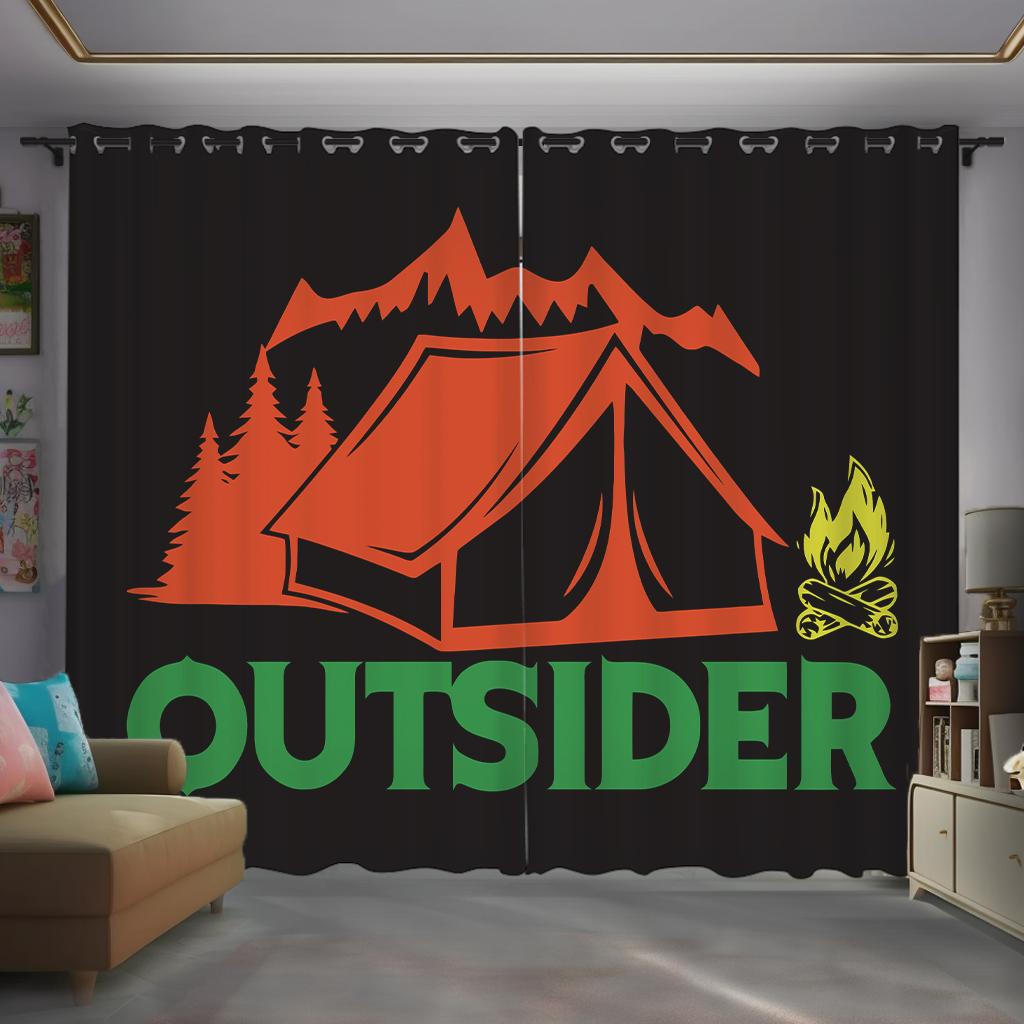 2 Panel American Vintage Industrial Curtain Custom Hipster Studio Semi-blackout Male Bedroom Living Room Kitchen Window Curtain