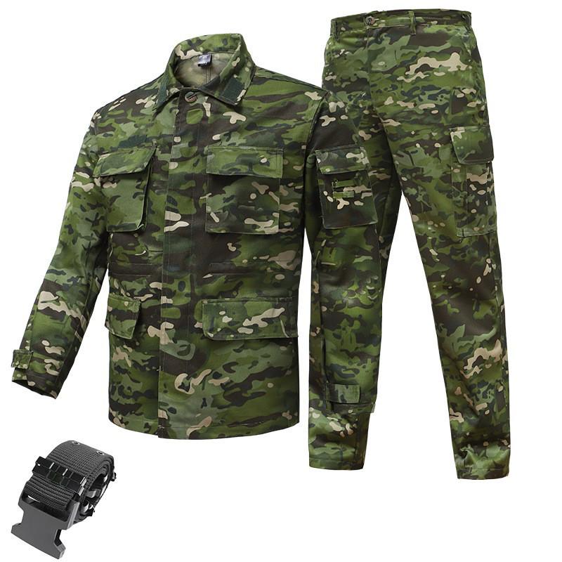 Unisex Camouflage Suit Set: Durable, Breathable Military Training and Outdoor Work Uniform