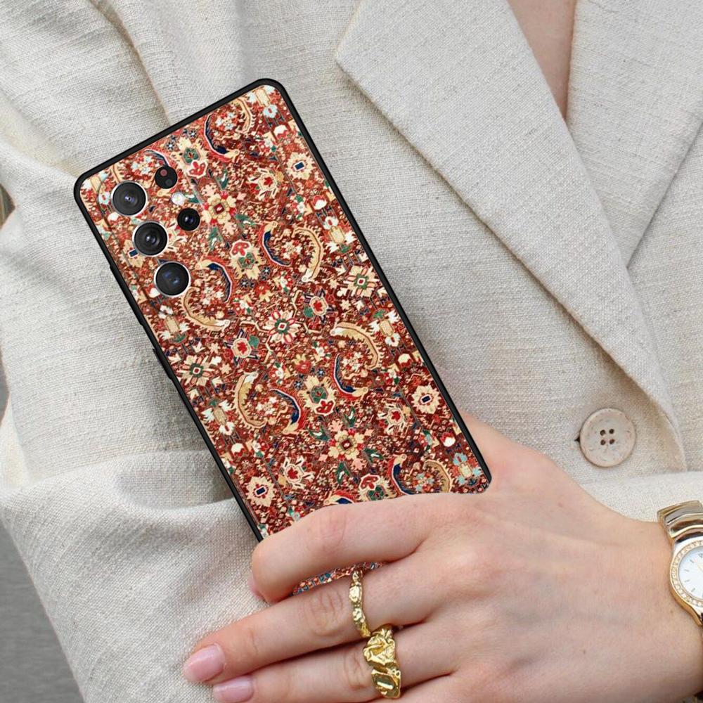 Persian Carpet Floral Pattern Cell Phone Case for Samsung Galaxy S26 Ultra S25 S24 S23 S22 S21 S20 Note10 Cover