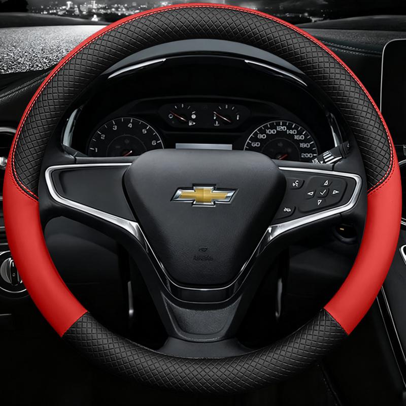 Jnfb1 38cm Car Steering-Wheels Cover 15" Leather For Chevrolet Cruze Malibu Sail Spark Captiva Equinox Trax/Tracker AVEO Lova RV