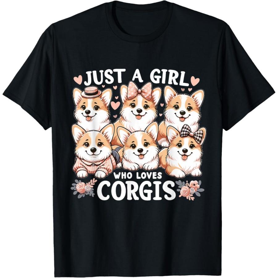 

Just a Girl who Loves Corgis T-Shirt(4) XXXXXL чорний