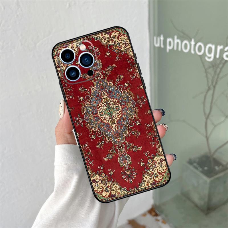 

Персидский ковер Цветочный узор Чехол Для iPhone 16 15 12 13 Mini 11 12 13 14 Pro Max X XS Max Plus XR Чехол для телефона iPhone 14 Pro