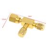 1Set T Type 1/4"SAE Valve Core Tee Adapter For Air Conditioning And Refrigeration Equipment Liquid Filling Tool