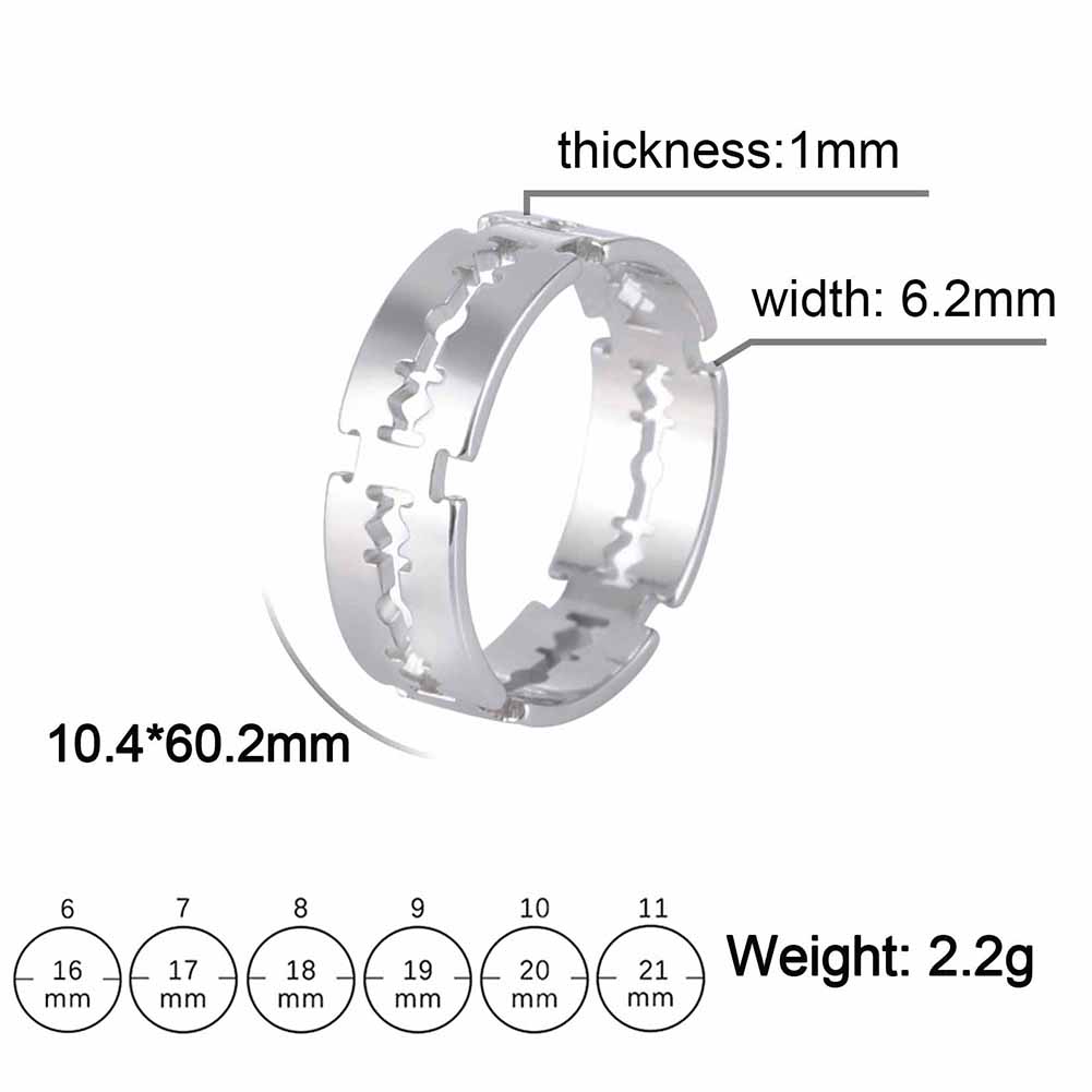 

Stainless Steel Blade Rings for Men Women Punk Hip Hop Rock Silver Color Couple Ring Fashion Jewelry Gift Wholesale 11