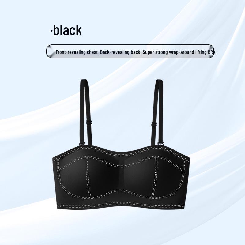 Non-Slip Seamless Push-Up Bandeau Bra for Small Chest – Invisible Strapless Cup, Anti-Exposure Design