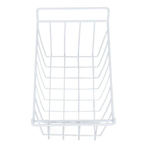 Refrigerator Freezer Basket, 2-Piece Rustproof Steel PE Coated White Rectangular Freezer Wire Storage Organizer for Kitchen (49.5cm Long x 24.5cm Wide