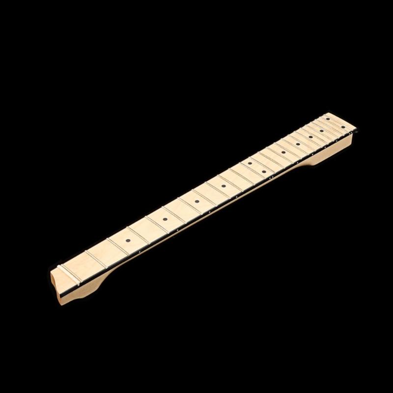 Guitar Neck Headless 25 Fret Maple Wood Smooth Natural Musical Dot Inlay Guitar Fingerboard Neck Solid Replacement Parts