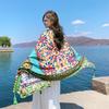 Summer Cotton and Linen Scarf Women's New Bohemian Ethnic Style Oversized Shawl Dual-purpose Summer Sunscreen Beach Silk Scarf